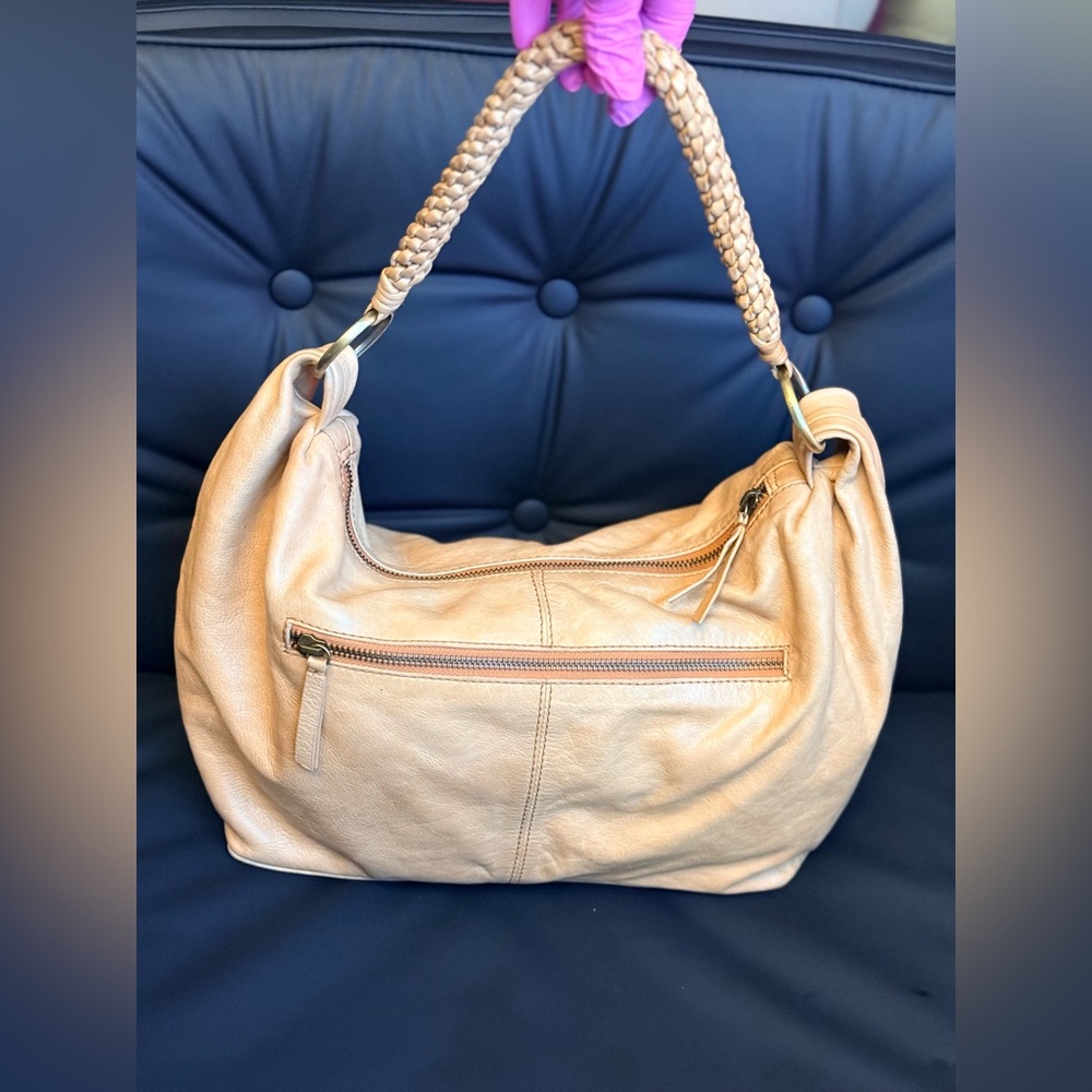 Genuine Butter-soft Leather in Butterscotch-Caramel Tan shoulder bag with strap